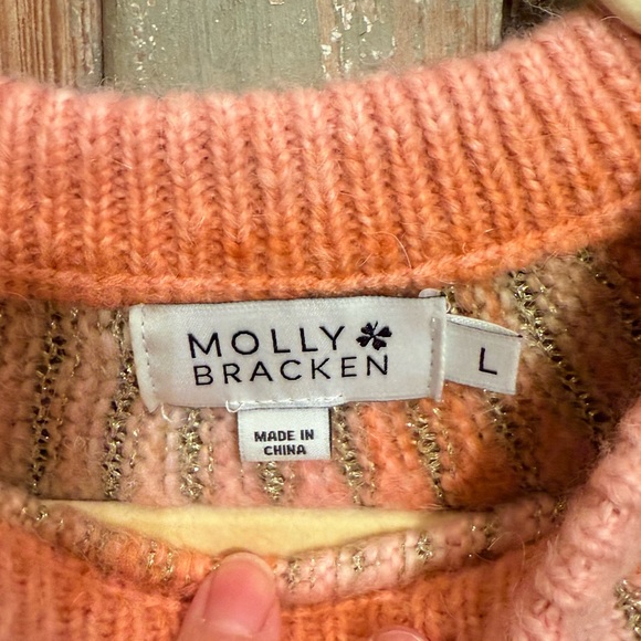 Molly Bracken Pink and Orange Crew Neck Sweater - Picture 3 of 5